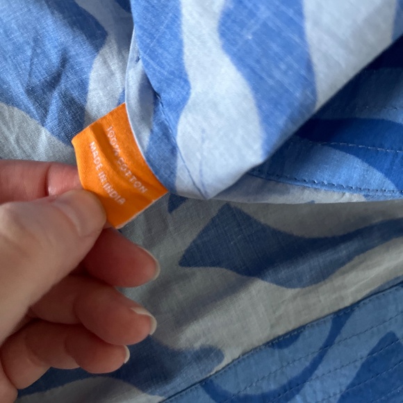 NWT Oliphant Blue Cotton Ashbury One Shoulder Ruffle midi dress M - Picture 12 of 14